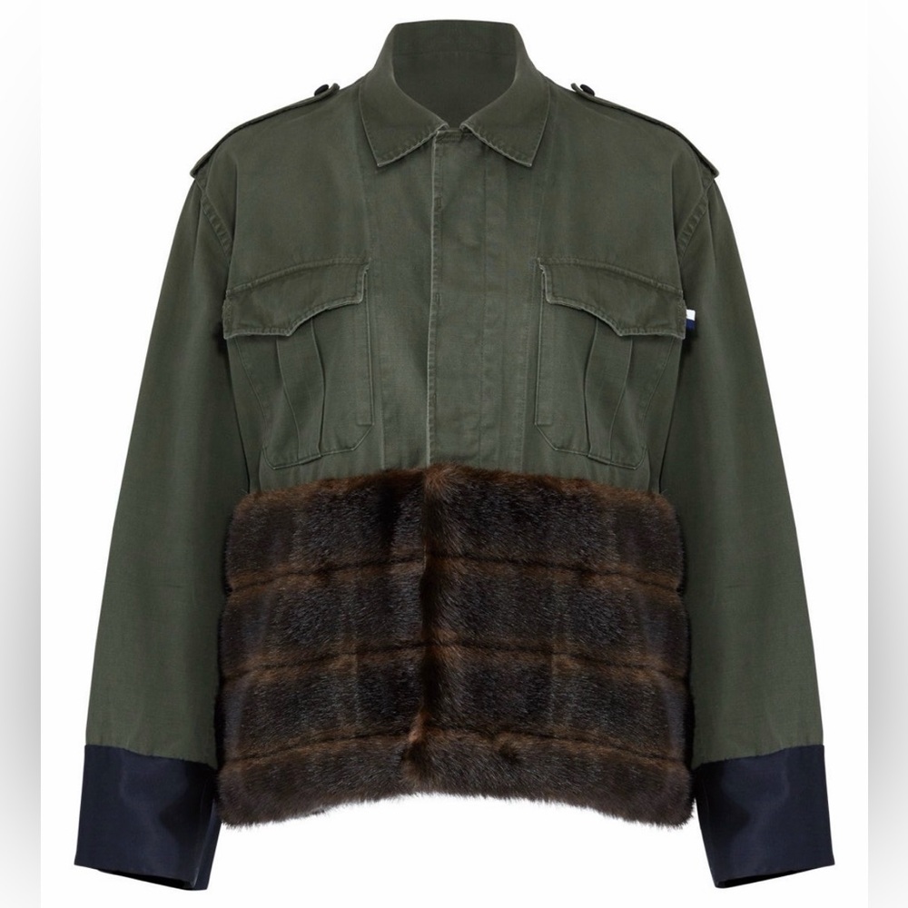 Harvey Faircloth Military faux fur jacket